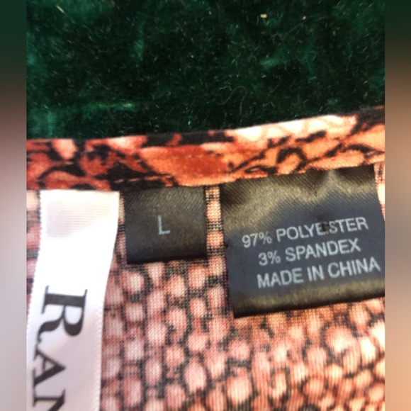 Snakeskin Maroon Pink Top w/ Beaded Medallion RanchoEstancia Large - Picture 5 of 7